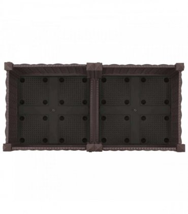 vidaXL Garden Planter with Wheels Brown 80 x 40 x 29 cm PP