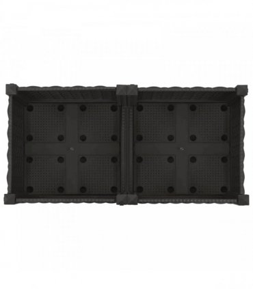 vidaXL Garden Planter with Wheels Black 80 x 40 x 29 cm PP
