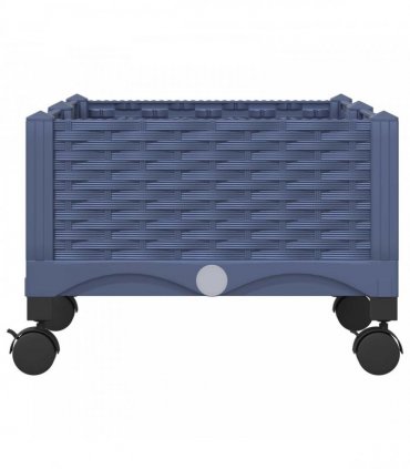 vidaXL Garden Planter with Wheels Blue Grey 80 x 40 x 29 cm PP