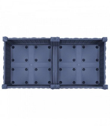 vidaXL Garden Planter with Wheels Blue Grey 80 x 40 x 29 cm PP