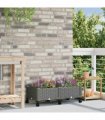 vidaXL Garden Planter with Wheels Light Grey 80 x 40 x 29 cm PP