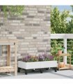 vidaXL Garden Planter with Wheels White 80 x 40 x 29 cm PP