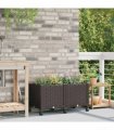 vidaXL Garden Planter with Wheels Brown 80 x 40 x 44 cm PP
