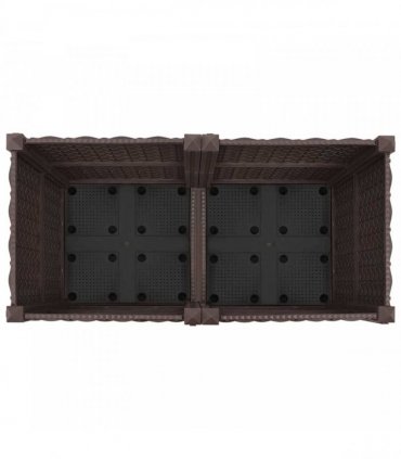 vidaXL Garden Planter with Wheels Brown 80 x 40 x 44 cm PP