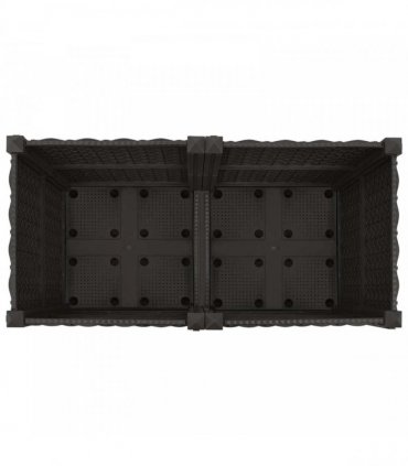 vidaXL Garden Planter with Wheels Black 80 x 40 x 44 cm PP
