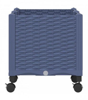 vidaXL Garden Planter with Wheels Blue Grey 80 x 40 x 44 cm PP
