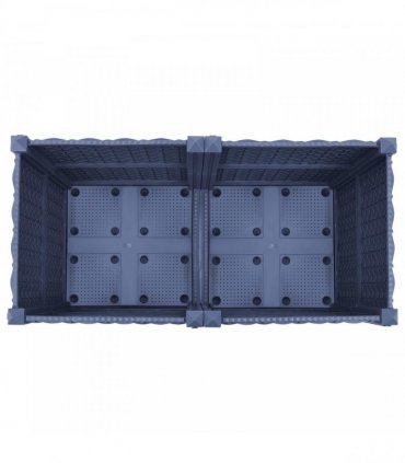 vidaXL Garden Planter with Wheels Blue Grey 80 x 40 x 44 cm PP