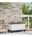 vidaXL Garden Planter with Wheels White 80 x 40 x 44 cm PP