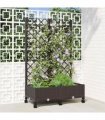 vidaXL Garden Planter with Trellis&Wheels Brown 80 x 40 x 131.5 cm PP