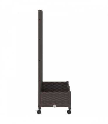 vidaXL Garden Planter with Trellis&Wheels Brown 80 x 40 x 131.5 cm PP