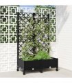 vidaXL Garden Planter with Trellis&Wheels Black 80 x 40 x 131.5 cm PP