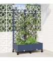 vidaXL Garden Planter with Trellis&Wheels Blue Grey 80 x 40 x 131.5 cm