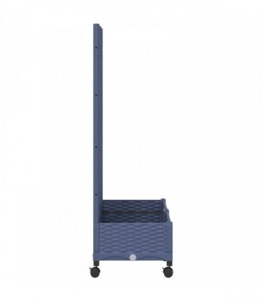 vidaXL Garden Planter with Trellis&Wheels Blue Grey 80 x 40 x 131.5 cm