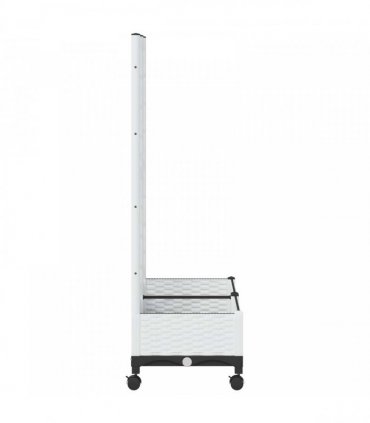 vidaXL Garden Planter with Trellis&Wheels White 80 x 40 x 131.5 cm PP