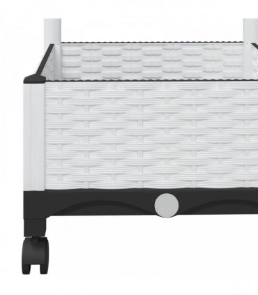 vidaXL Garden Planter with Trellis&Wheels White 80 x 40 x 131.5 cm PP
