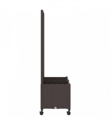 vidaXL Garden Planter with Trellis&Wheels Brown 80 x 40 x 146 cm PP