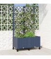 vidaXL Garden Planter with Trellis&Wheels Blue Grey 80 x 40 x 146 cm