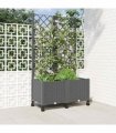 vidaXL Garden Planter with Trellis&Wheels Light Grey 80 x 40 x 146 cm