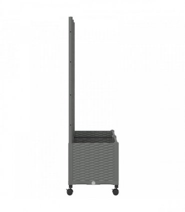 vidaXL Garden Planter with Trellis&Wheels Light Grey 80 x 40 x 146 cm