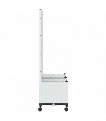 vidaXL Garden Planter with Trellis&Wheels White 80 x 40 x 146 cm PP