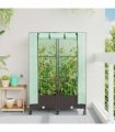 vidaXL Garden Planter with Greenhouse Cover&Wheels 2 pcs Brown PP