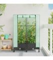vidaXL Garden Planter with Greenhouse Cover&Wheels 2 pcs Black PP