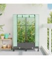 vidaXL Garden Planter with Greenhouse Cover&Wheels 2 pcs Light Grey PP
