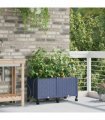 vidaXL Garden Planter with Irrigation&Wheels 2 pcs Grey PP