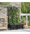 vidaXL Garden Planter with Irrigation&Wheels 2 pcs Black PP