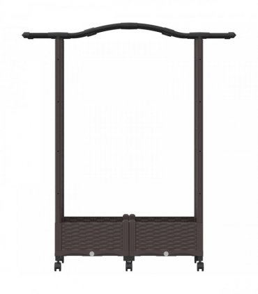 vidaXL Raised Bed with Trellis and Roof Brown 124 x 40 x 129 cm PP