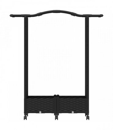vidaXL Raised Bed with Trellis and Roof Black 124 x 40 x 129 cm PP