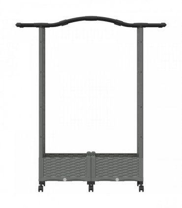vidaXL Raised Bed with Trellis and Roof Light Grey 124 x 40 x 129 cm
