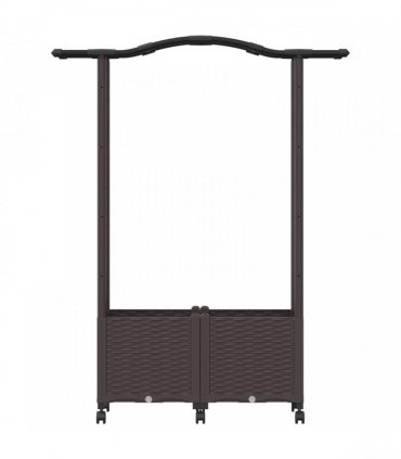 vidaXL Raised Bed with Trellis and Roof Brown 125 x 40 x 144 cm PP