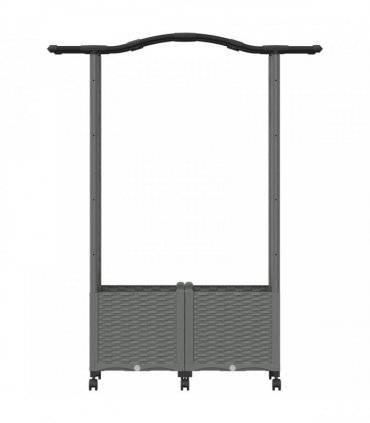 vidaXL Raised Bed with Trellis and Roof Light Grey 125 x 40 x 144 cm
