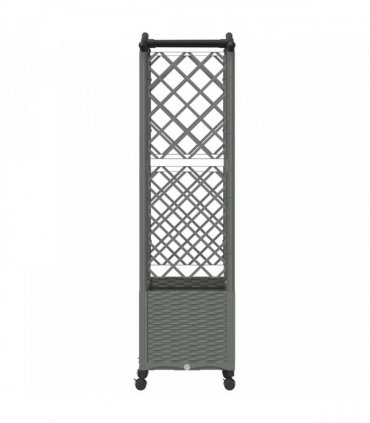 vidaXL Raised Bed with Trellis and Roof Light Grey 125 x 40 x 144 cm