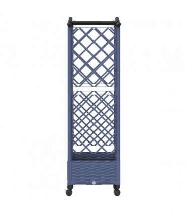 vidaXL Raised Bed with Trellis and Roof Grey 124 x 40 x 129 cm PP