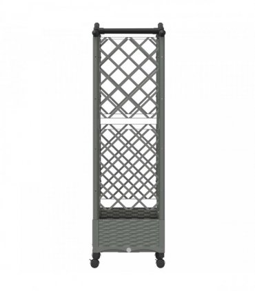 vidaXL Raised Bed with Trellis and Roof Light Grey 124 x 40 x 129 cm