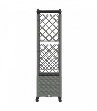vidaXL Raised Bed with Trellis and Roof Light Grey 122 x 40 x 144 cm