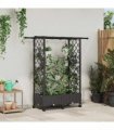 vidaXL Raised Bed with Trellis and Roof Brown 122.5 x 40 x 127 cm PP