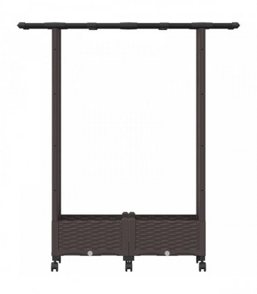 vidaXL Raised Bed with Trellis and Roof Brown 122.5 x 40 x 127 cm PP
