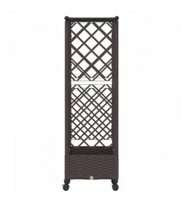 vidaXL Raised Bed with Trellis and Roof Brown 122.5 x 40 x 127 cm PP
