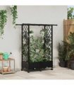 vidaXL Raised Bed with Trellis and Roof Black 122.5 x 40 x 127 cm PP