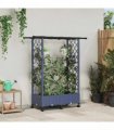 vidaXL Raised Bed with Trellis and Roof Grey 122.5 x 40 x 127 cm PP