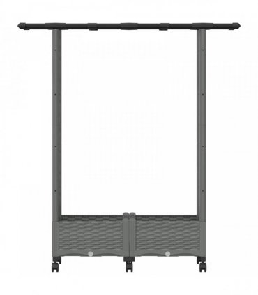 vidaXL Raised Bed with Trellis and Roof Light Grey 122.5 x 40 x 127 cm