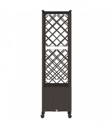 vidaXL Raised Bed with Trellis and Roof Brown 124.5 x 40 x 142 cm PP