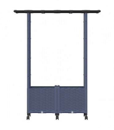 vidaXL Raised Bed with Trellis and Roof Grey 124.5 x 40 x 142 cm PP