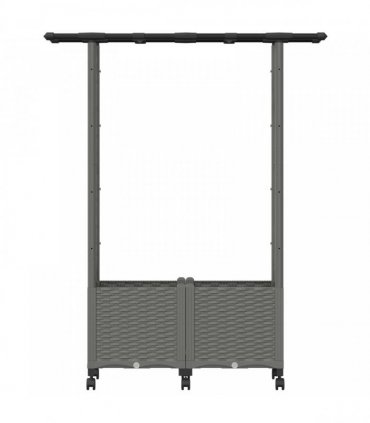 vidaXL Raised Bed with Trellis and Roof Light Grey 124.5 x 40 x 142 cm