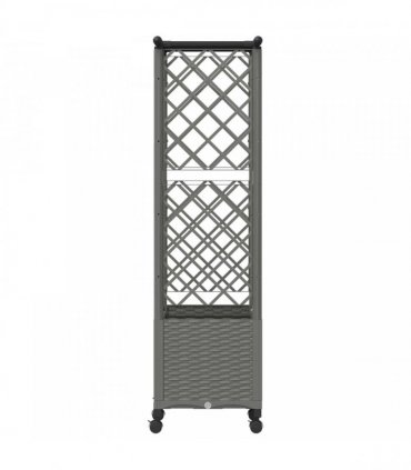 vidaXL Raised Bed with Trellis and Roof Light Grey 124.5 x 40 x 142 cm