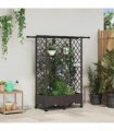 vidaXL Raised Bed with Trellis and Roof Brown 124 x 40 x 127 cm PP