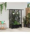 vidaXL Raised Bed with Trellis and Roof Black 124 x 40 x 127 cm PP